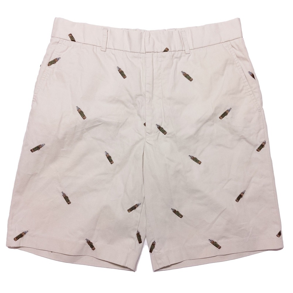 J. McLAUGHLIN Men's Embroidered Golf Bag Shorts Chino Khaki ~ Fits‎ 32